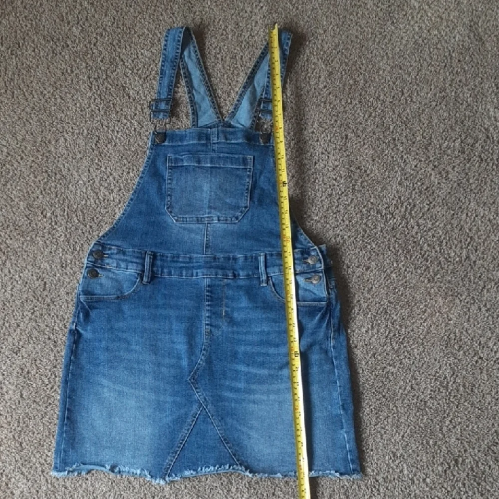SO Blue Denim Overall Skirt with Contrast Stitching - Picture 7 of 8